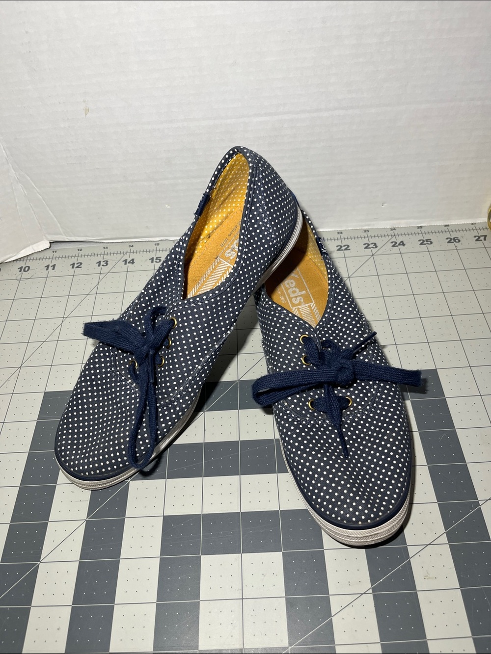 Keds Navy Polka Dot Canvas Sneakers